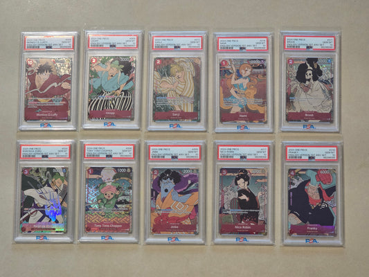 One Piece TCG English Version 1st Year Anniversary Set PSA 10 Sequential Set